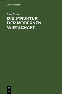 Die Struktur der modernen Wirtschaft_cover