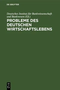 Probleme des deutschen Wirtschaftslebens_cover