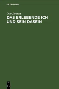 Das erlebende Ich und sein Dasein_cover