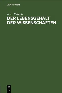 Der Lebensgehalt der Wissenschaften_cover