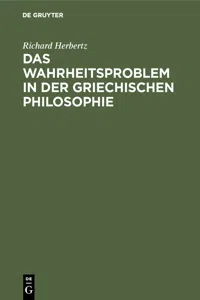 Das Wahrheitsproblem in der griechischen Philosophie_cover