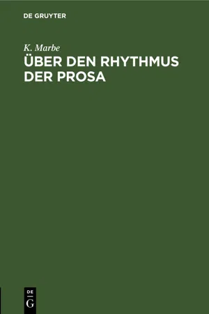 Über den Rhythmus der Prosa