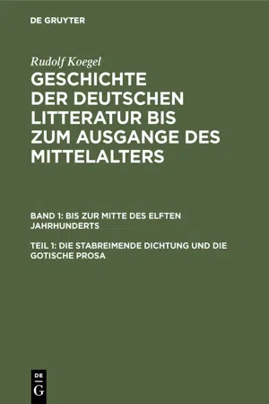 Die stabreimende Dichtung und die gotische Prosa