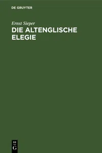 Die altenglische Elegie_cover