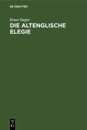 Die altenglische Elegie