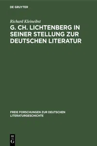 G. Ch. Lichtenberg in seiner Stellung zur deutschen Literatur_cover