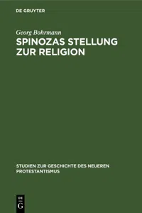 Spinozas Stellung zur Religion_cover