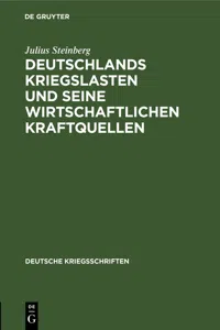 Deutschlands Kriegslasten und seine wirtschaftlichen Kraftquellen_cover