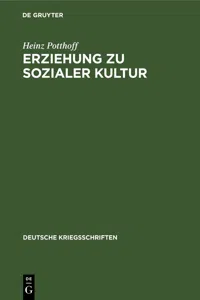 Erziehung zu sozialer Kultur_cover