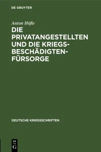 Die Privatangestellten und die Kriegsbeschädigten-Fürsorge_cover