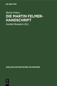 Die Martin Felmer-Handschrift_cover