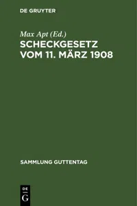 Scheckgesetz vom 11. März 1908_cover