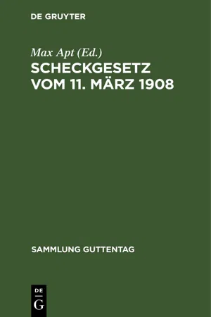 Scheckgesetz vom 11. März 1908