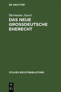 Das neue großdeutsche Eherecht_cover