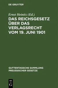 Das Reichsgesetz über das Verlagsrecht vom 19. Juni 1901_cover