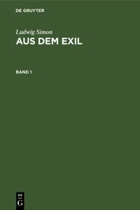 Ludwig Simon: Aus dem Exil. Band 1_cover