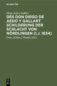 Des Don Diego de Aedo y Gallart Schilderung der Schlacht von Nördlingen_cover