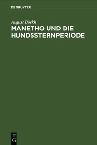 Manetho und die Hundssternperiode_cover