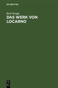 Das Werk von Locarno_cover