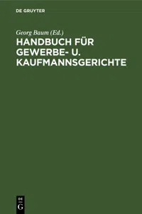 Handbuch für Gewerbe- u. Kaufmannsgerichte_cover