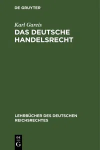 Das deutsche Handelsrecht_cover