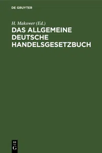 Das allgemeine deutsche Handelsgesetzbuch_cover