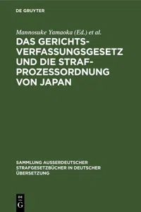 Das Gerichtsverfassungsgesetz und die Strafprozessordnung von Japan_cover