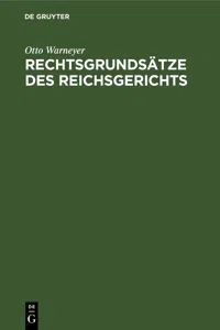 Rechtsgrundsätze des Reichsgerichts_cover