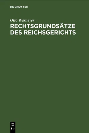 Rechtsgrundsätze des Reichsgerichts