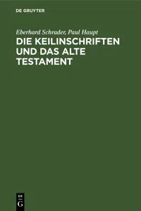 Die Keilinschriften und das Alte Testament_cover