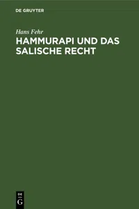 Hammurapi und das salische Recht_cover