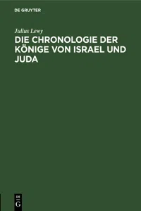 Die Chronologie der Könige von Israel und Juda_cover