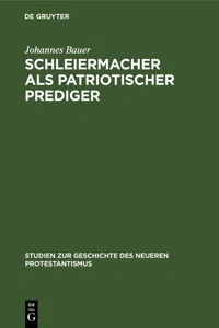 Schleiermacher als patriotischer Prediger_cover