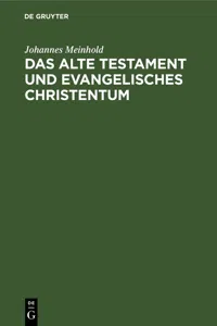 Das Alte Testament und evangelisches Christentum_cover