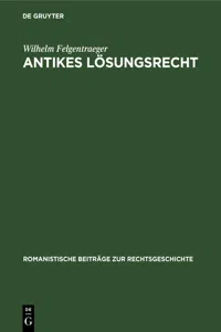 Antikes Lösungsrecht_cover