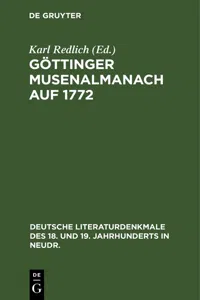 Göttinger Musenalmanach auf 1772_cover