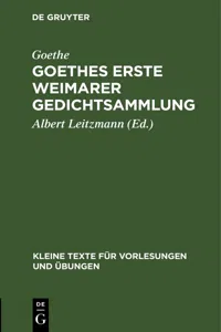 Goethes erste Weimarer Gedichtsammlung_cover