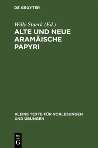 Alte und neue aramäische Papyri_cover