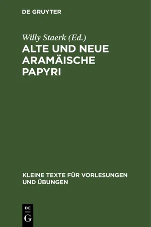 Alte und neue aramäische Papyri