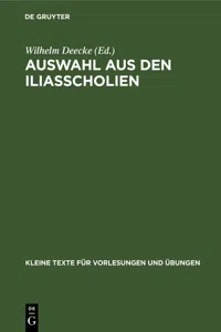 Auswahl aus den Iliasscholien_cover