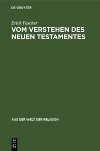 Vom Verstehen des Neuen Testamentes_cover