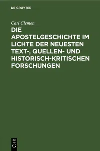 Die Apostelgeschichte im Lichte der neuesten text-, quellen- und historisch-kritischen Forschungen_cover