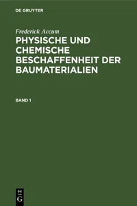 Frederick Accum: Physische und chemische Beschaffenheit der Baumaterialien. Band 1_cover