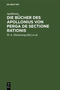 Die Bücher des Apollonius von Perga de sectione rationis_cover