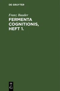 Fermenta cognitionis, Heft 1._cover