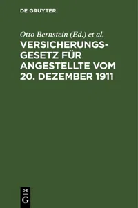 Versicherungsgesetz für Angestellte vom 20. Dezember 1911_cover