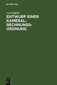 Entwurf einer Kameral-Rechnungs-Ordnung_cover