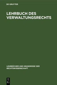 Lehrbuch des Verwaltungsrechts_cover