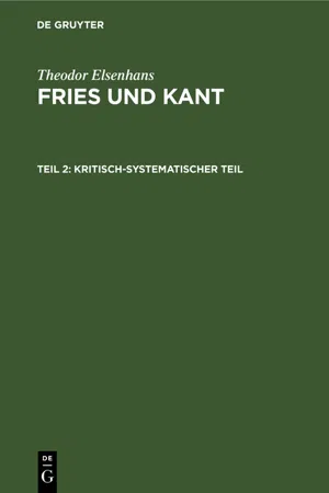 Kritisch-systematischer Teil