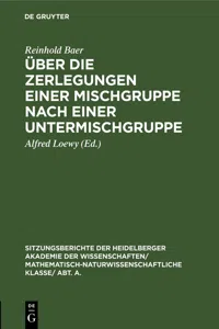 Über die Zerlegungen einer Mischgruppe nach einer Untermischgruppe_cover